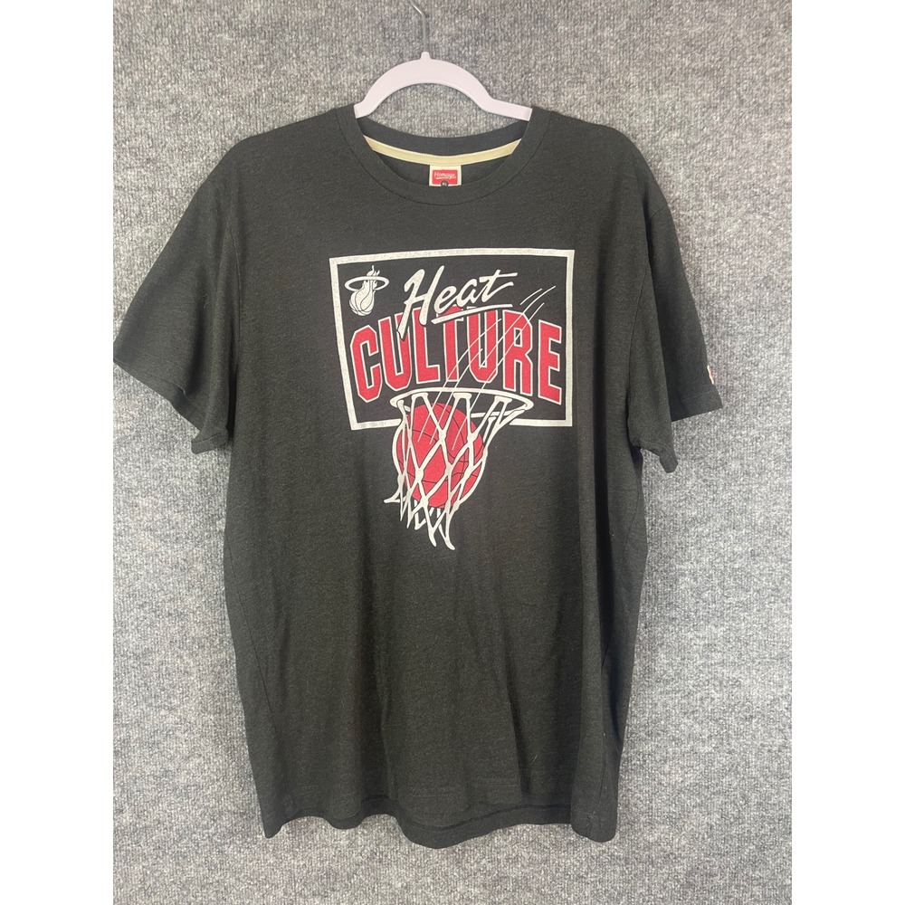 Vintage Homage Miami Heat Culture T-Shirt Mens XL Gray NBA Basketball Graphic